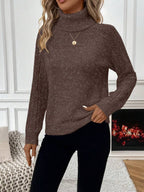 White Pointelle Hollow Out Raglan Sleeve Pullover Sweater Cozy Winter Casual Knit For Daily Wear