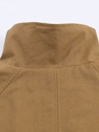 Geometric Reversible Trench Coat With Funnel Neck Casual Long Sleeve Spring And Autumn