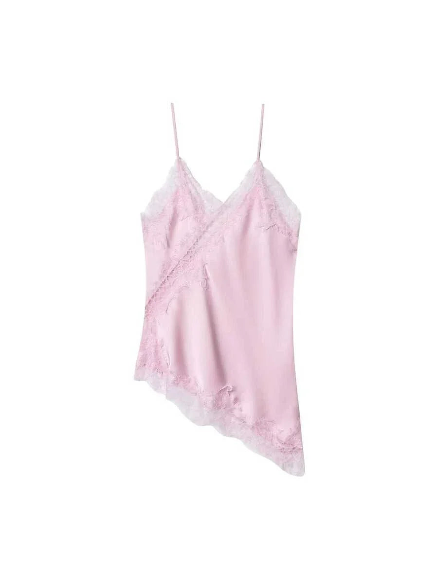 Contrast Lace Spaghetti Strap Top