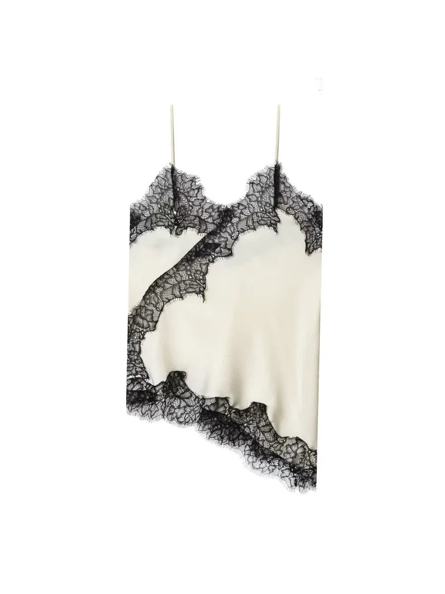 Contrast Lace Spaghetti Strap Top