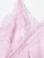 Contrast Lace Spaghetti Strap Top