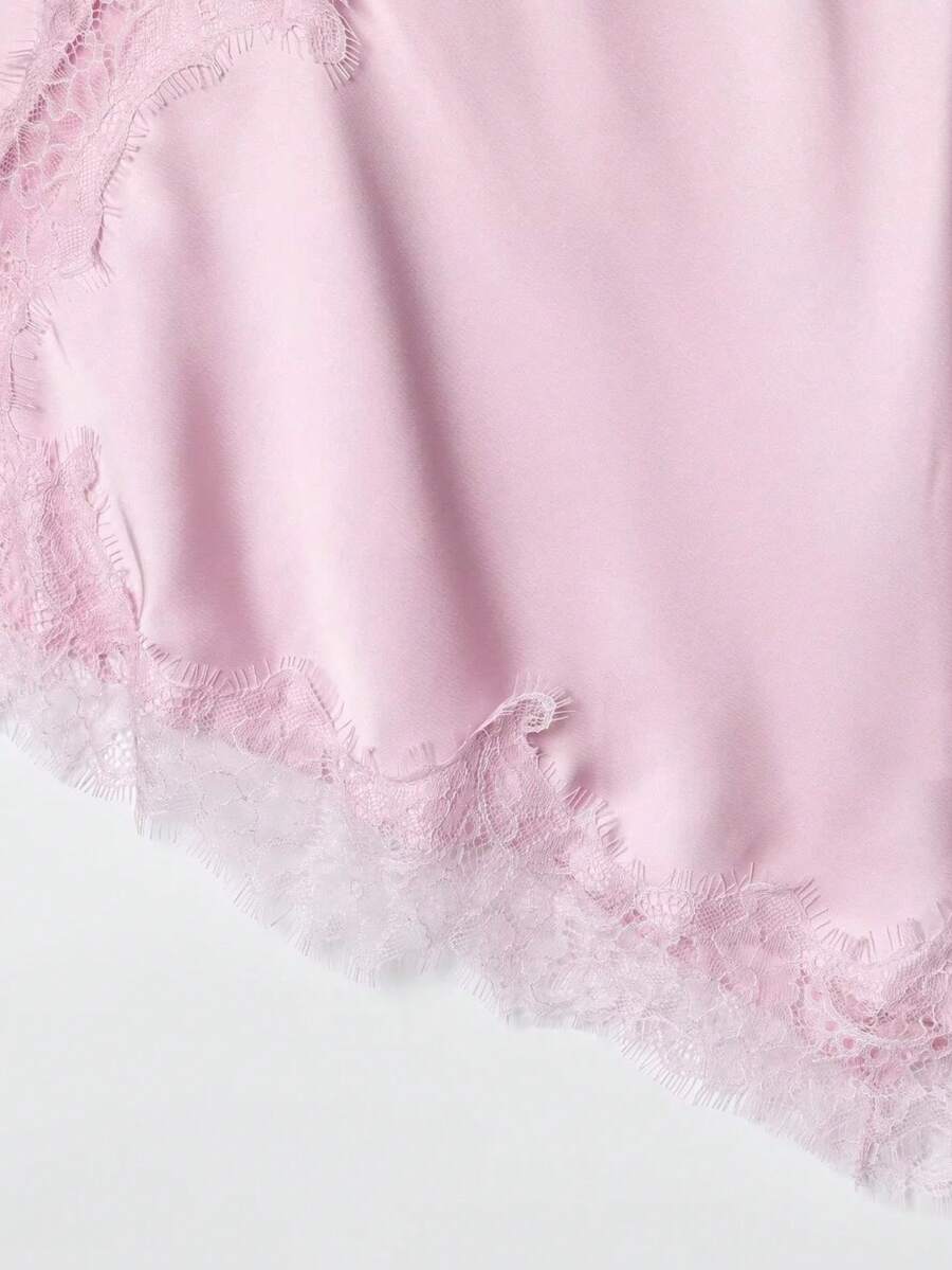 Contrast Lace Spaghetti Strap Top