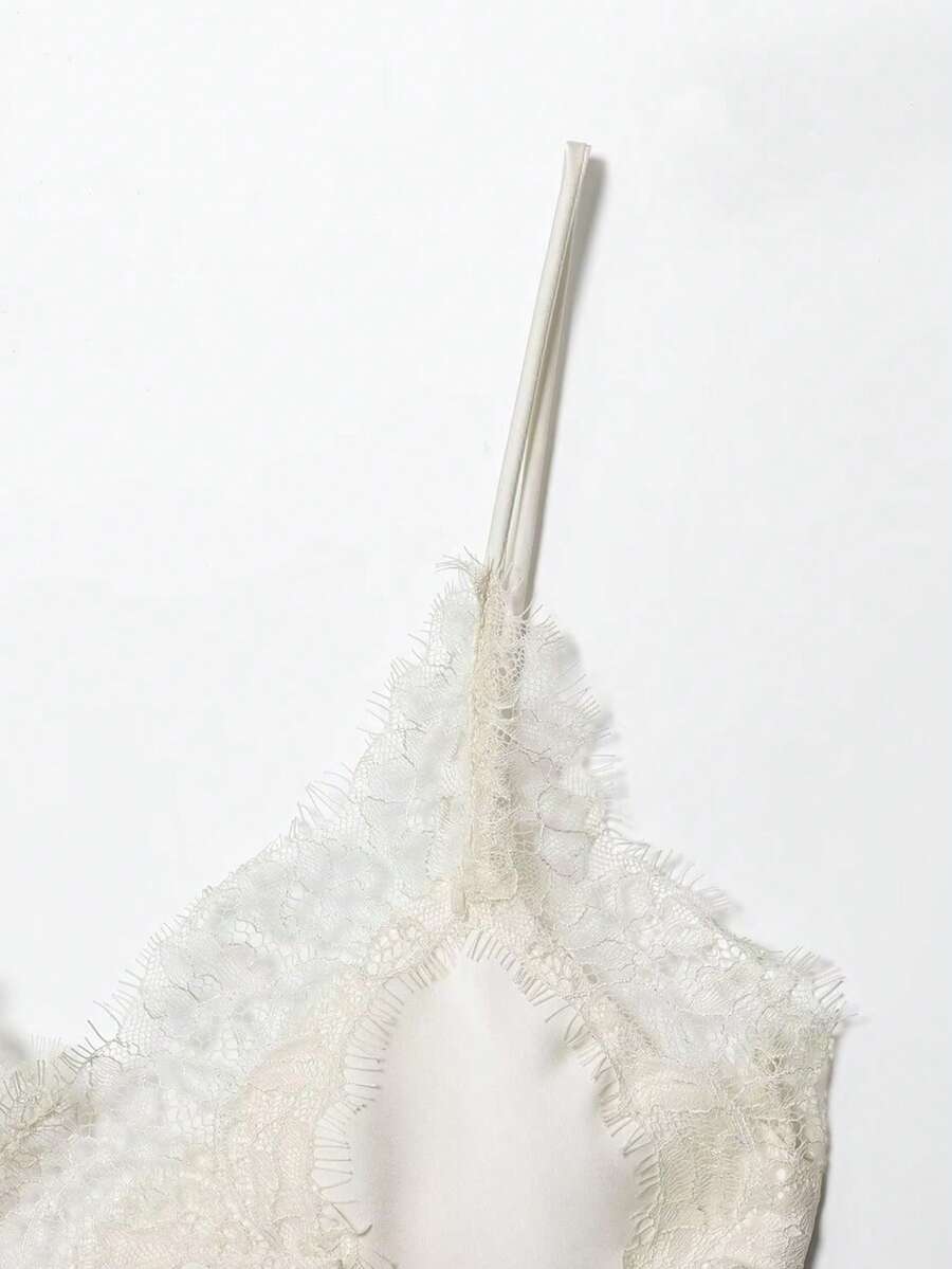 Contrast Lace Spaghetti Strap Top