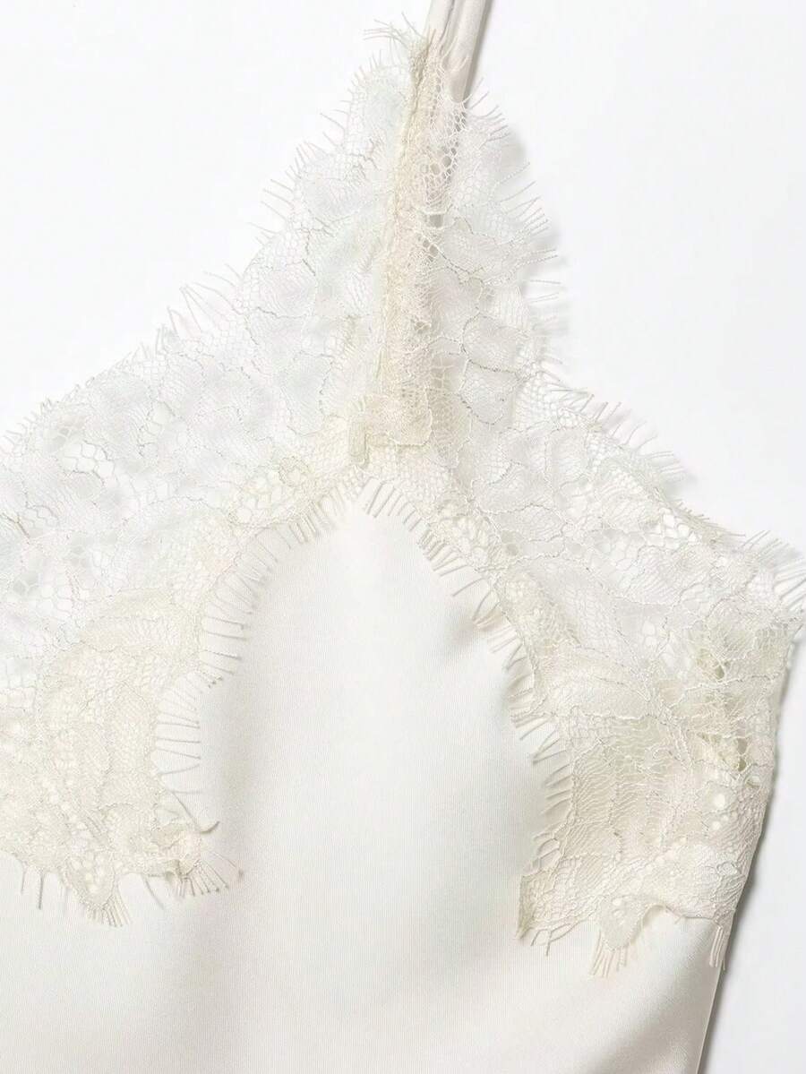 Contrast Lace Spaghetti Strap Top