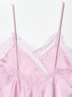 Contrast Lace Spaghetti Strap Top