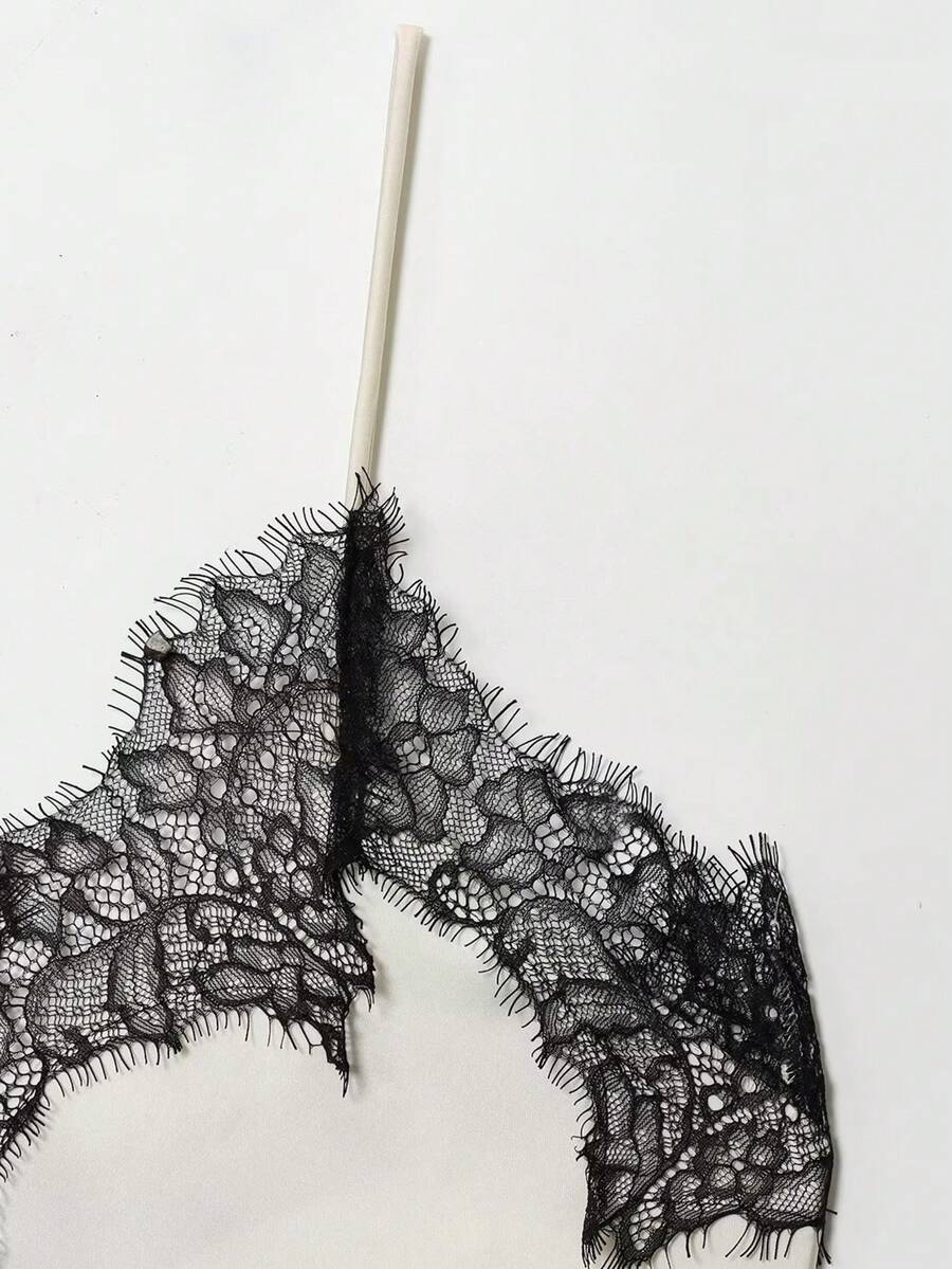 Contrast Lace Spaghetti Strap Top