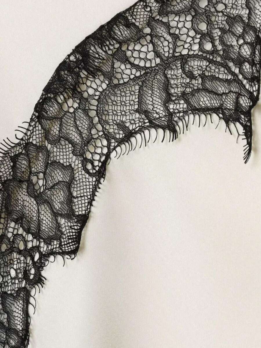 Contrast Lace Spaghetti Strap Top