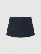 Zipper Waist Belted Midi Skort