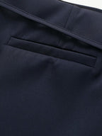 Zipper Waist Belted Midi Skort