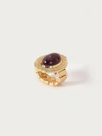 Vintage Gold Gemstone Single Ring For Women Casual Everyday Wear Old Money Charm Jewelry