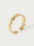 FloraGlow Gold Flower Stainless Open Cuff
