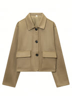 Suede Shacket Cropped Jacket Streetwear