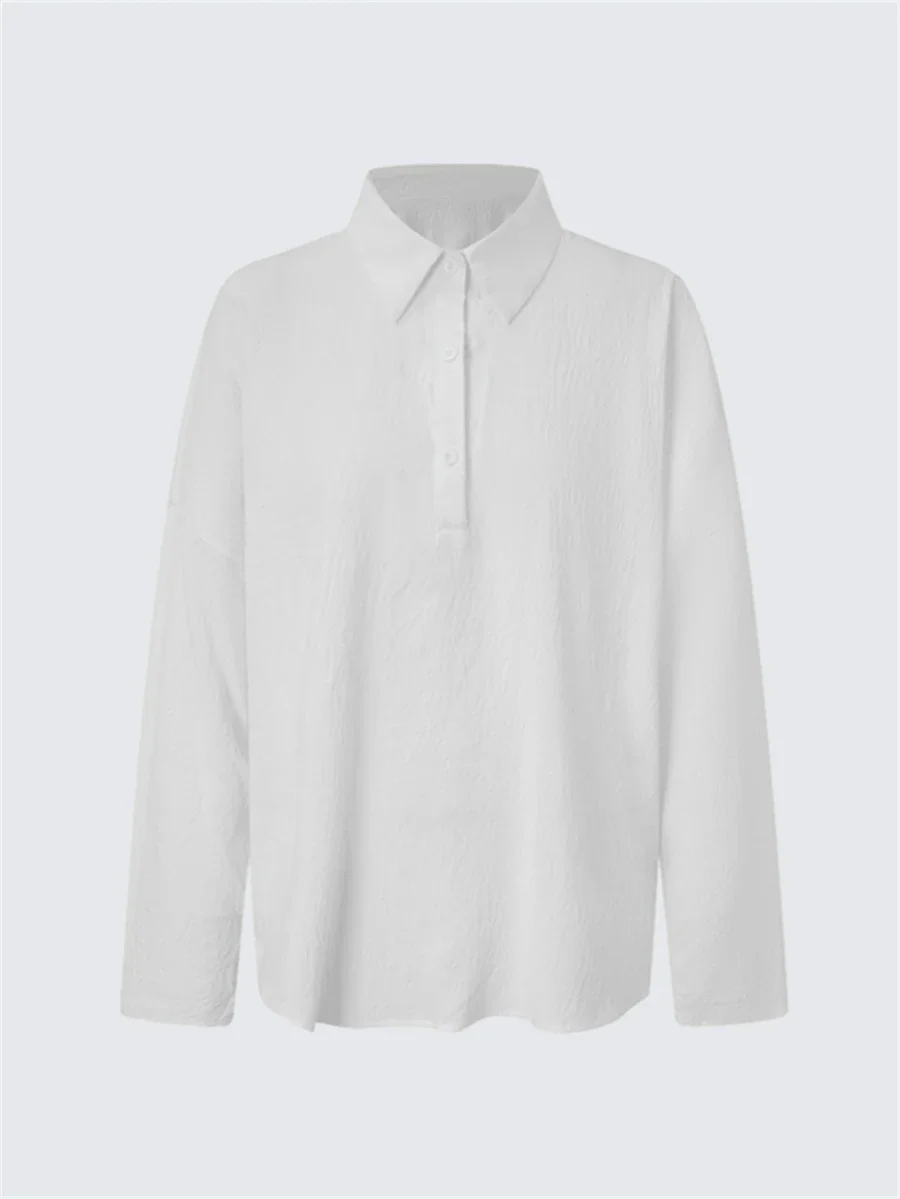Plus Size Bishop Sleeve Button Front Shirt
