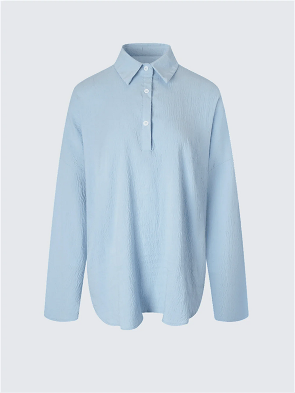 Plus Size Bishop Sleeve Button Front Shirt