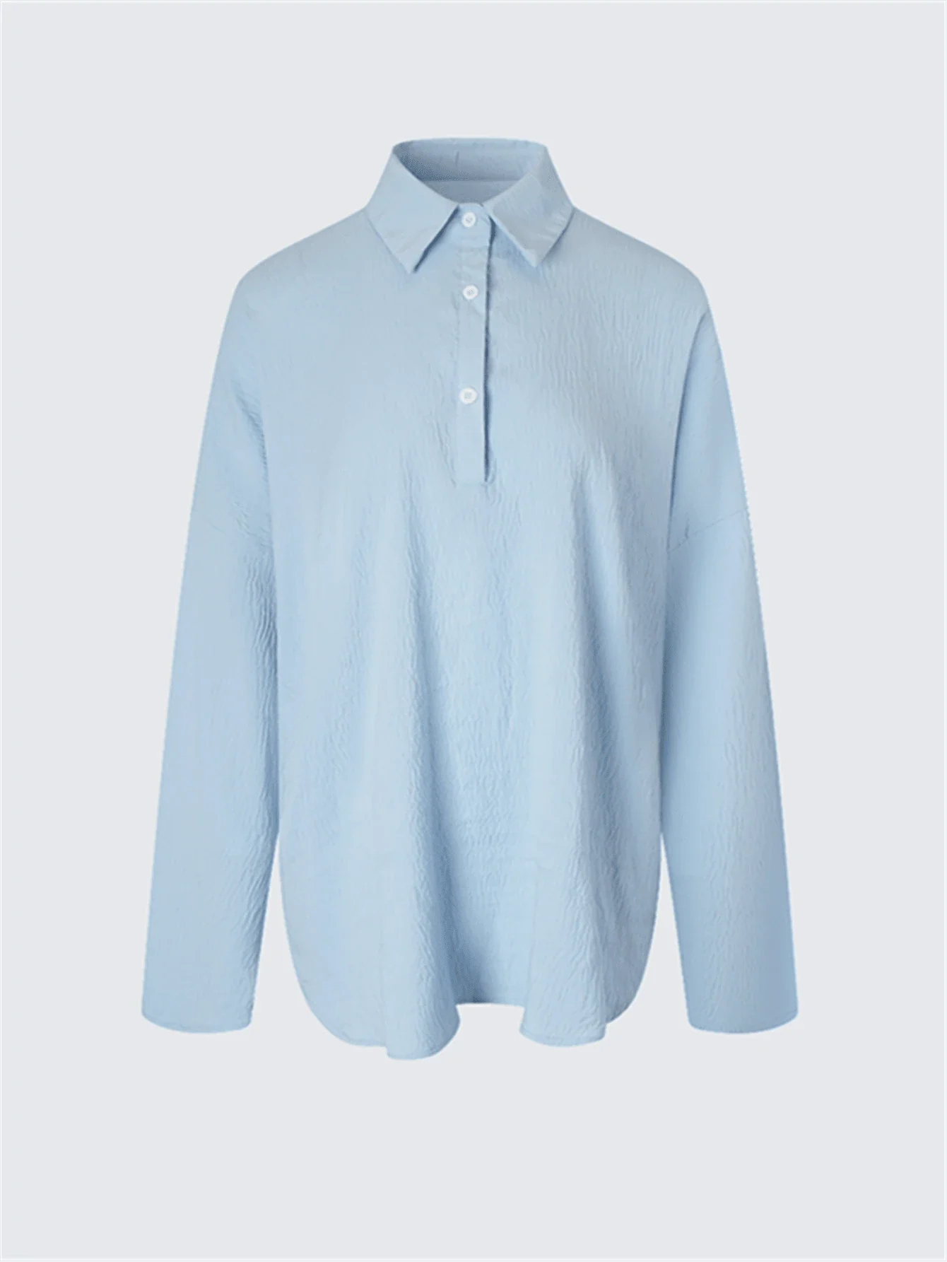 Plus Size Bishop Sleeve Button Front Shirt