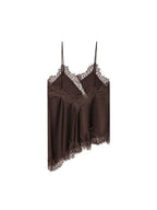Contrast Lace Spaghetti Strap Top