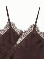 Contrast Lace Spaghetti Strap Top