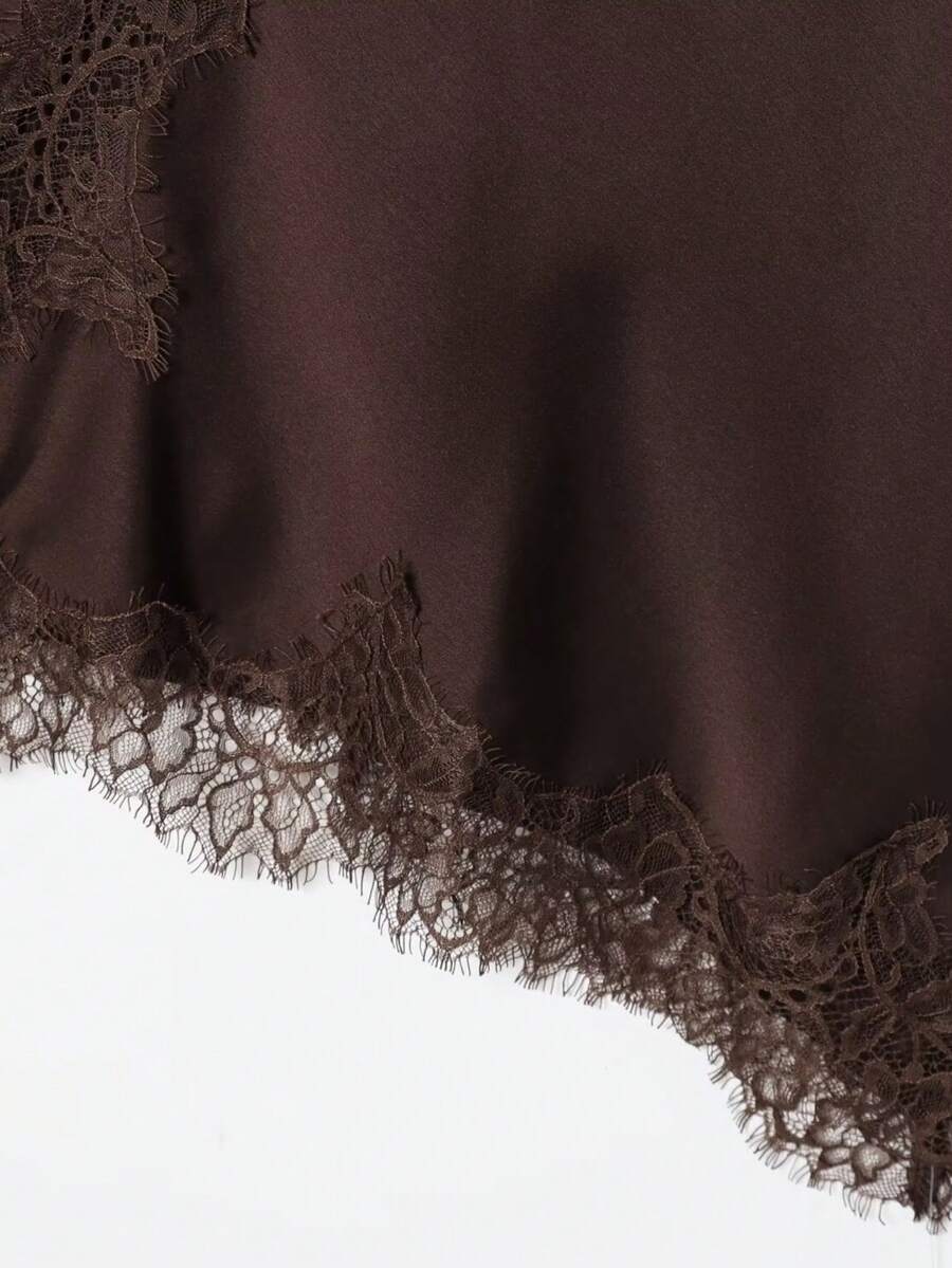 Contrast Lace Spaghetti Strap Top