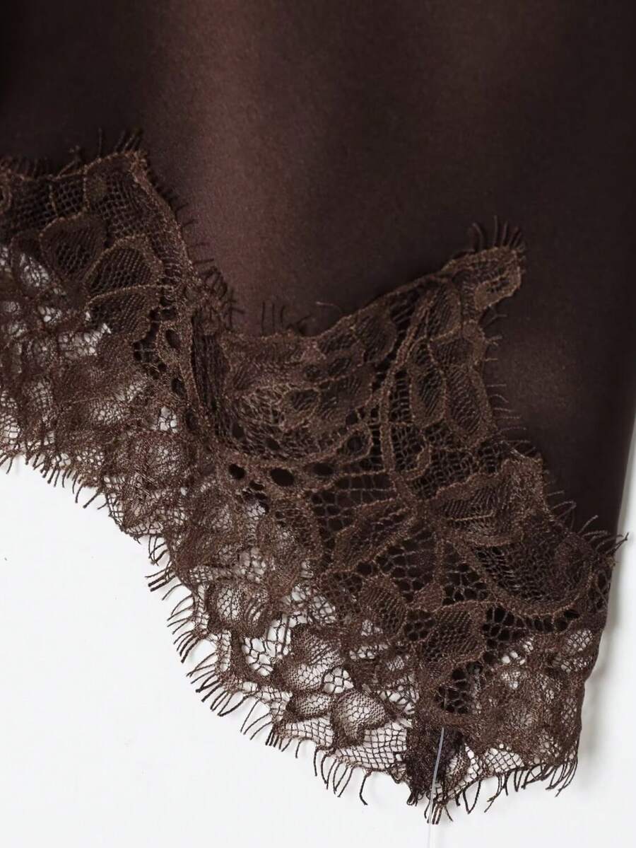 Contrast Lace Spaghetti Strap Top