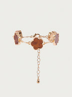 Five Leaf Clover Grace Dual Bracelet Set In White And Brown