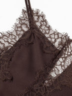 Contrast Lace Spaghetti Strap Top