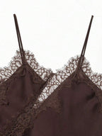 Contrast Lace Spaghetti Strap Top