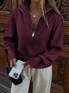 Winter Hooded Zip Up Cardigan For Women With Double Zipper Long Sleeve Casual Office Daily Wear