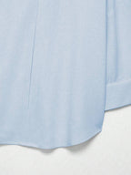 Sky Blue Button Front Shirt For Women Casual Office Everyday Wear Versatile Daily Shirt