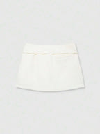 Zipper Waist Belted Midi Skort