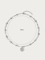 Gilded Sunflower Geometry Necklace