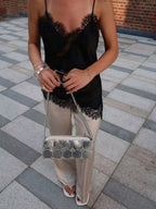 Contrast Lace Spaghetti Strap Top