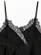 Contrast Lace Spaghetti Strap Top