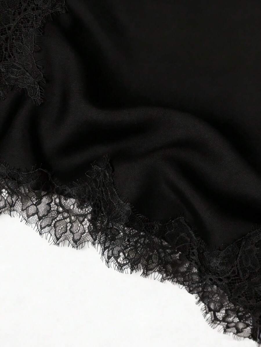Contrast Lace Spaghetti Strap Top