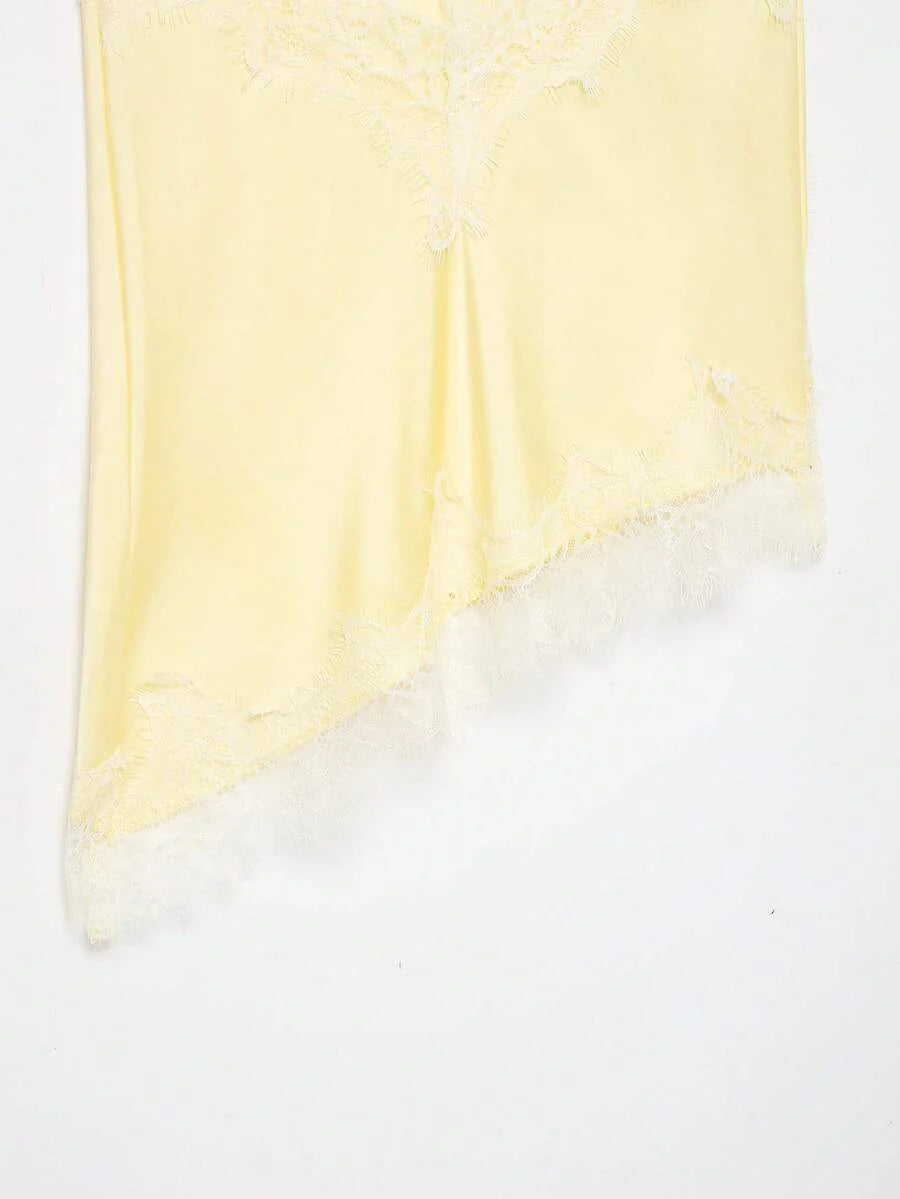 Contrast Lace Spaghetti Strap Top