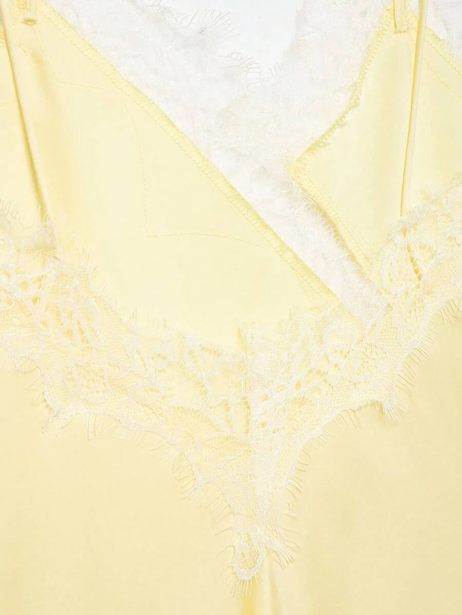 Contrast Lace Spaghetti Strap Top