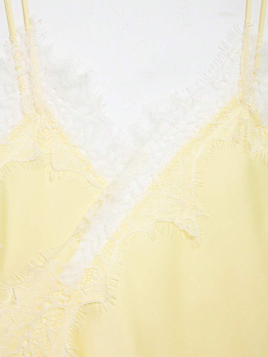 Contrast Lace Spaghetti Strap Top