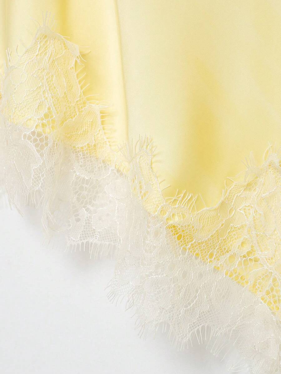 Contrast Lace Spaghetti Strap Top
