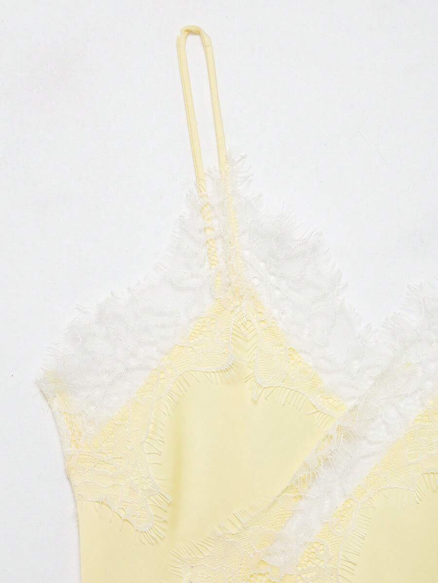 Contrast Lace Spaghetti Strap Top