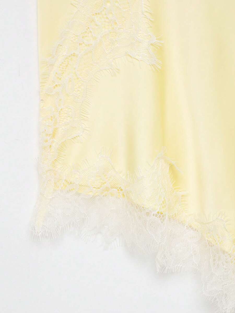 Contrast Lace Spaghetti Strap Top