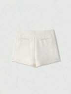 Asymmetric Skort For Casual Everyday Wear With Zipper Fly Faux Pockets And Travel Ready Comfort