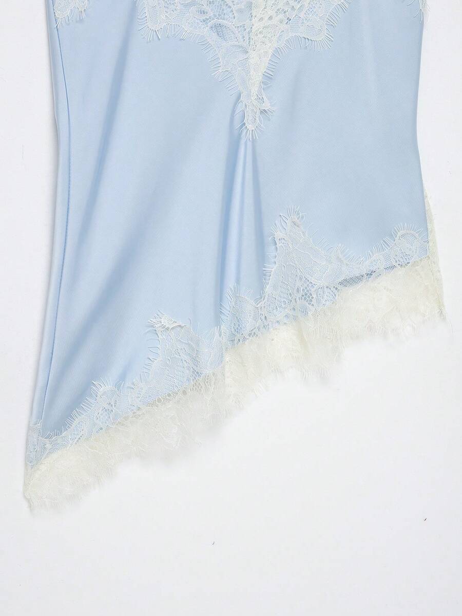 Contrast Lace Spaghetti Strap Top
