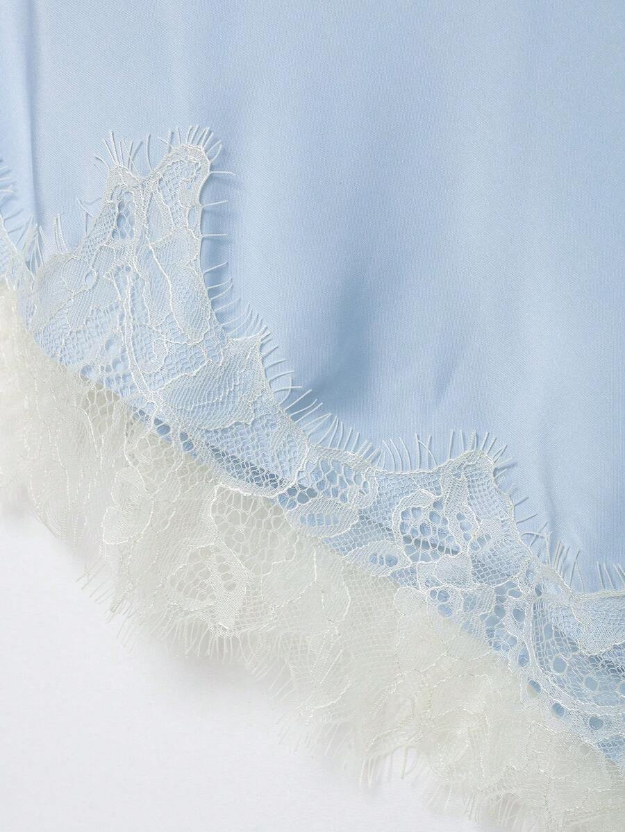 Contrast Lace Spaghetti Strap Top