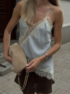 Contrast Lace Spaghetti Strap Top