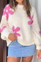 Pullover Floral Detail Sweater