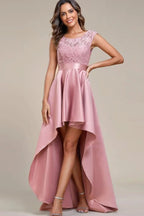 Blush Ruffled Hem Prom Dress