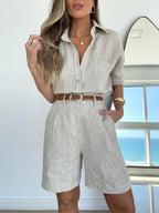 Everyday Elegance Shorts & Shirt Matching Suit