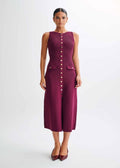Juliette Ribbed Knit Button Midi Dress