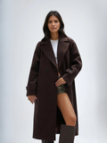 Oversize Long Coat Cozy Warmth Lapel Elegant Casual