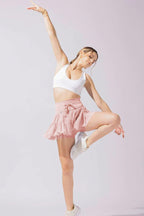 Pleated Tie High Waist Short Skirt