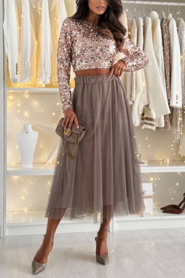 GLIMMER gold&silver sequin blouse